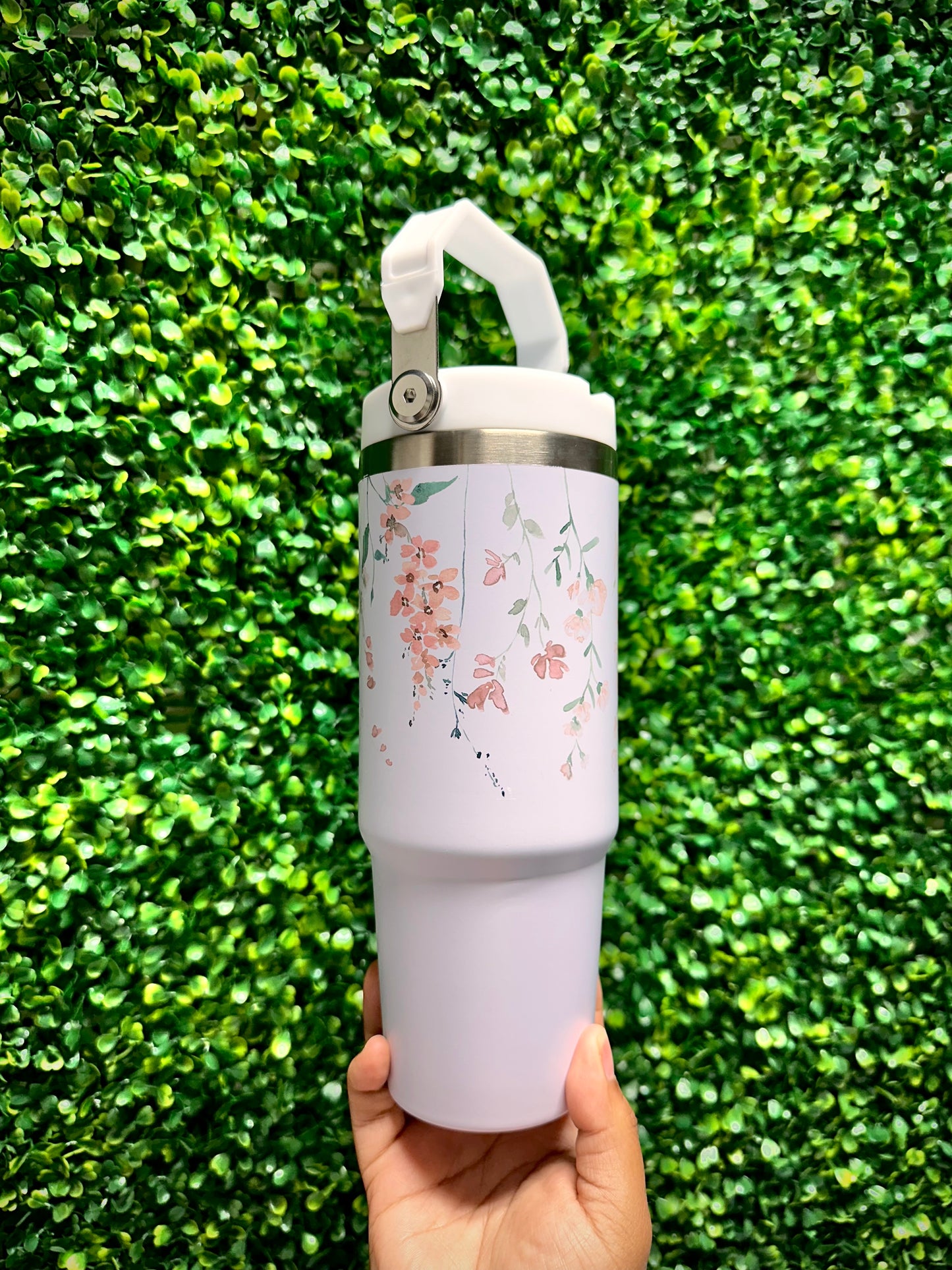 Flower Tumbler, 30oz Tumbler, Travel Cup, Flower Tumbler