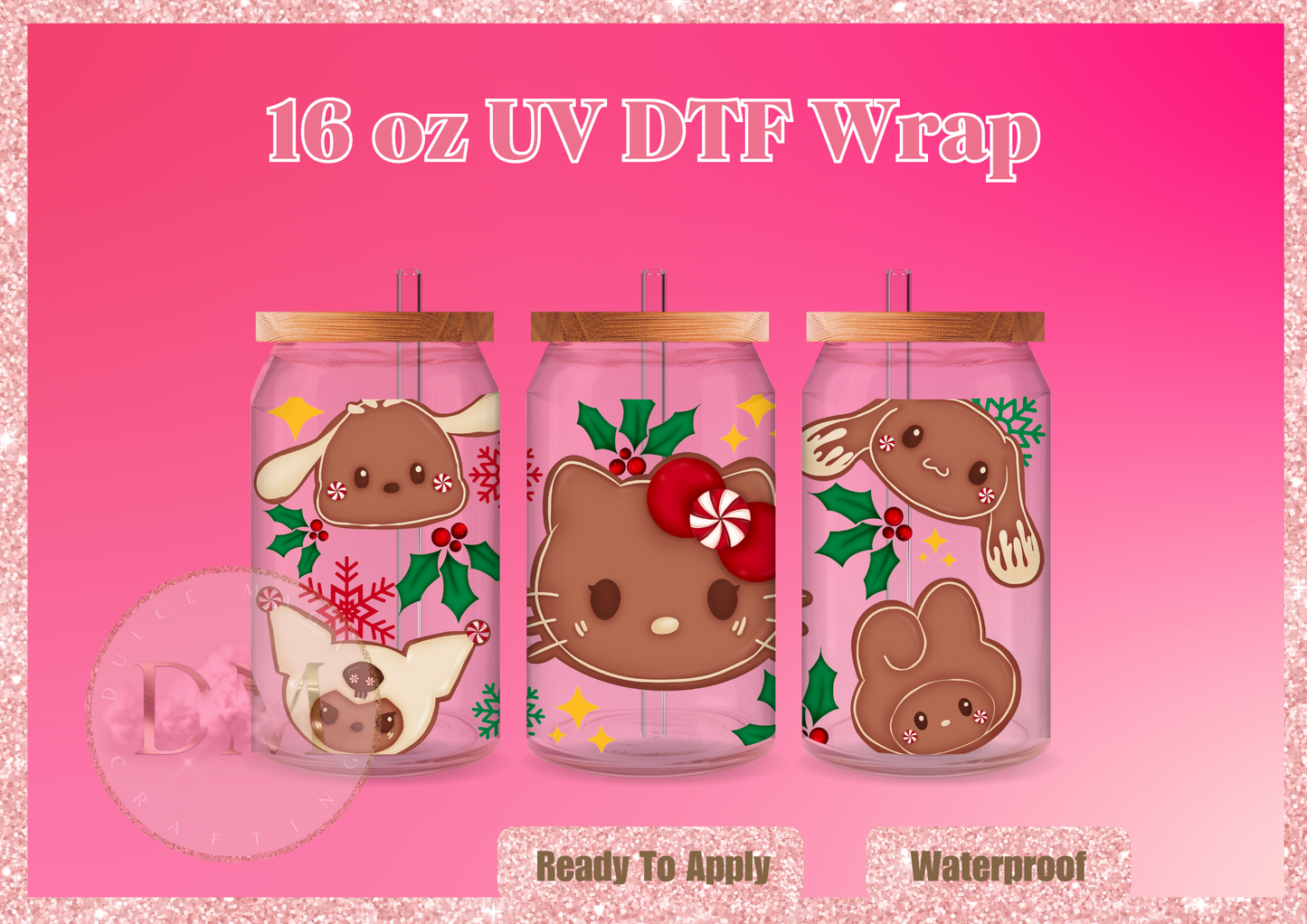 Kitty Christmas Cookies UVDTF Wrap