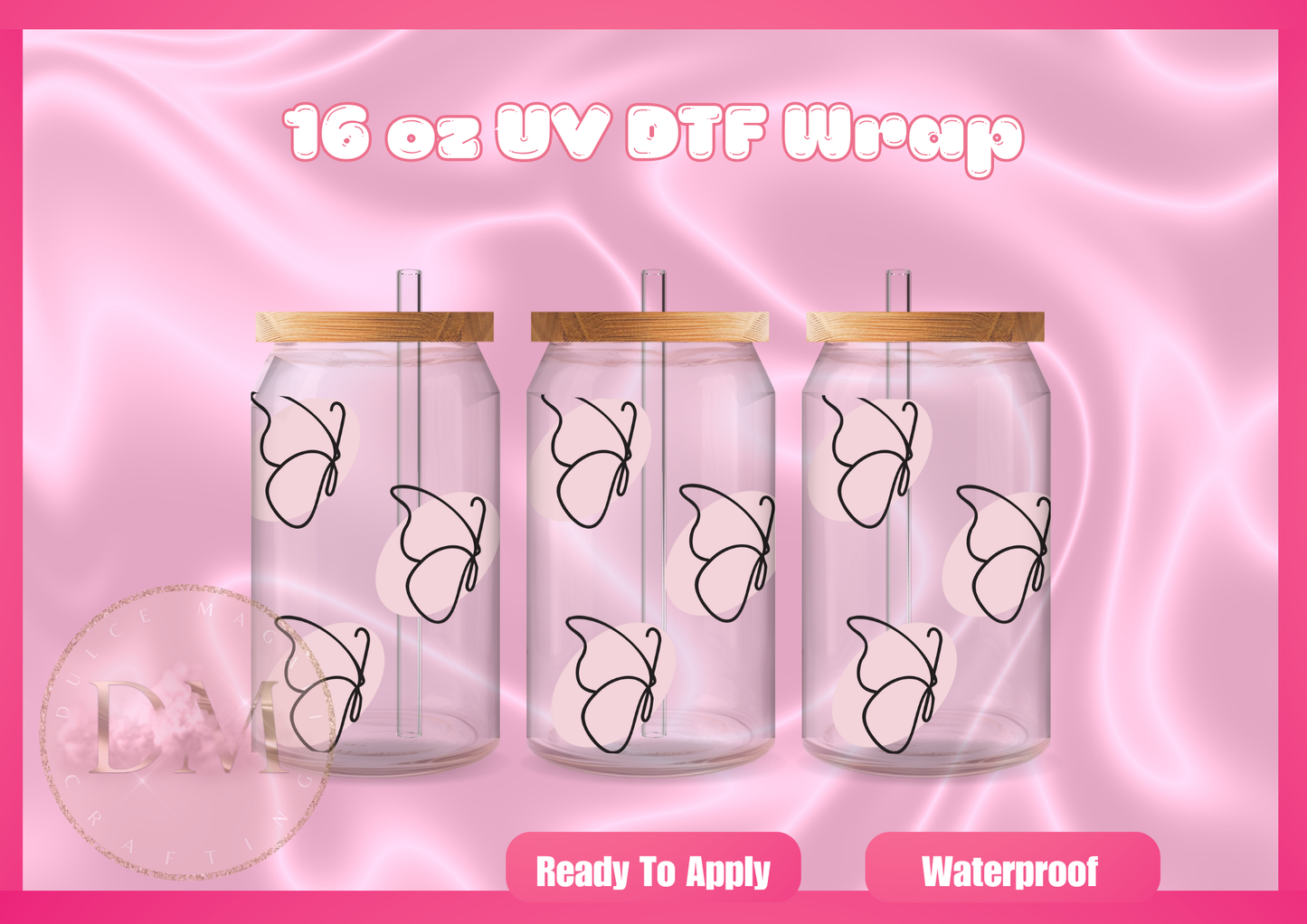 Butterflies UV DTF Wrap