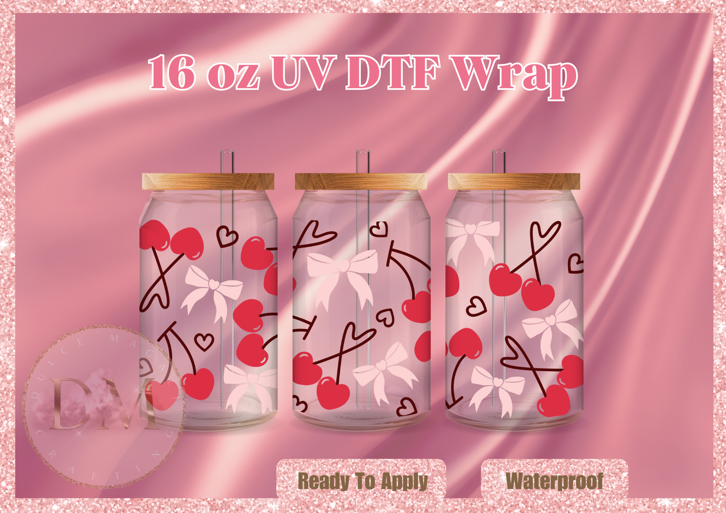 Bows & Cherries UV DTF Wrap
