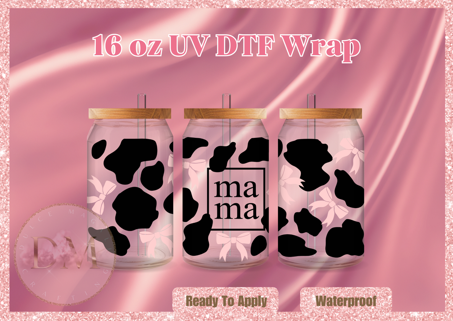 Cow Print Mama UV DTF Wrap