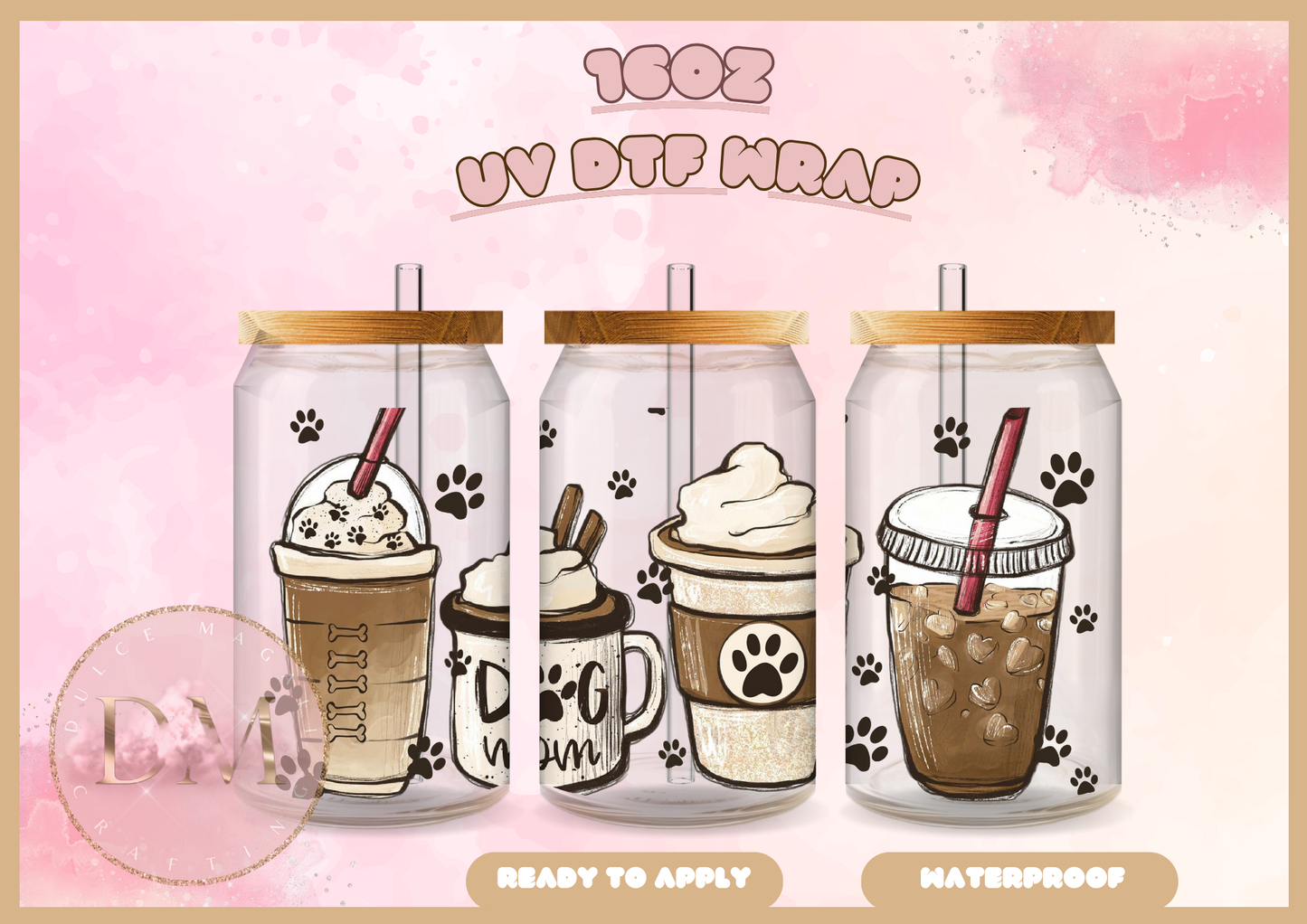 Dog Mom UV DTF Wrap