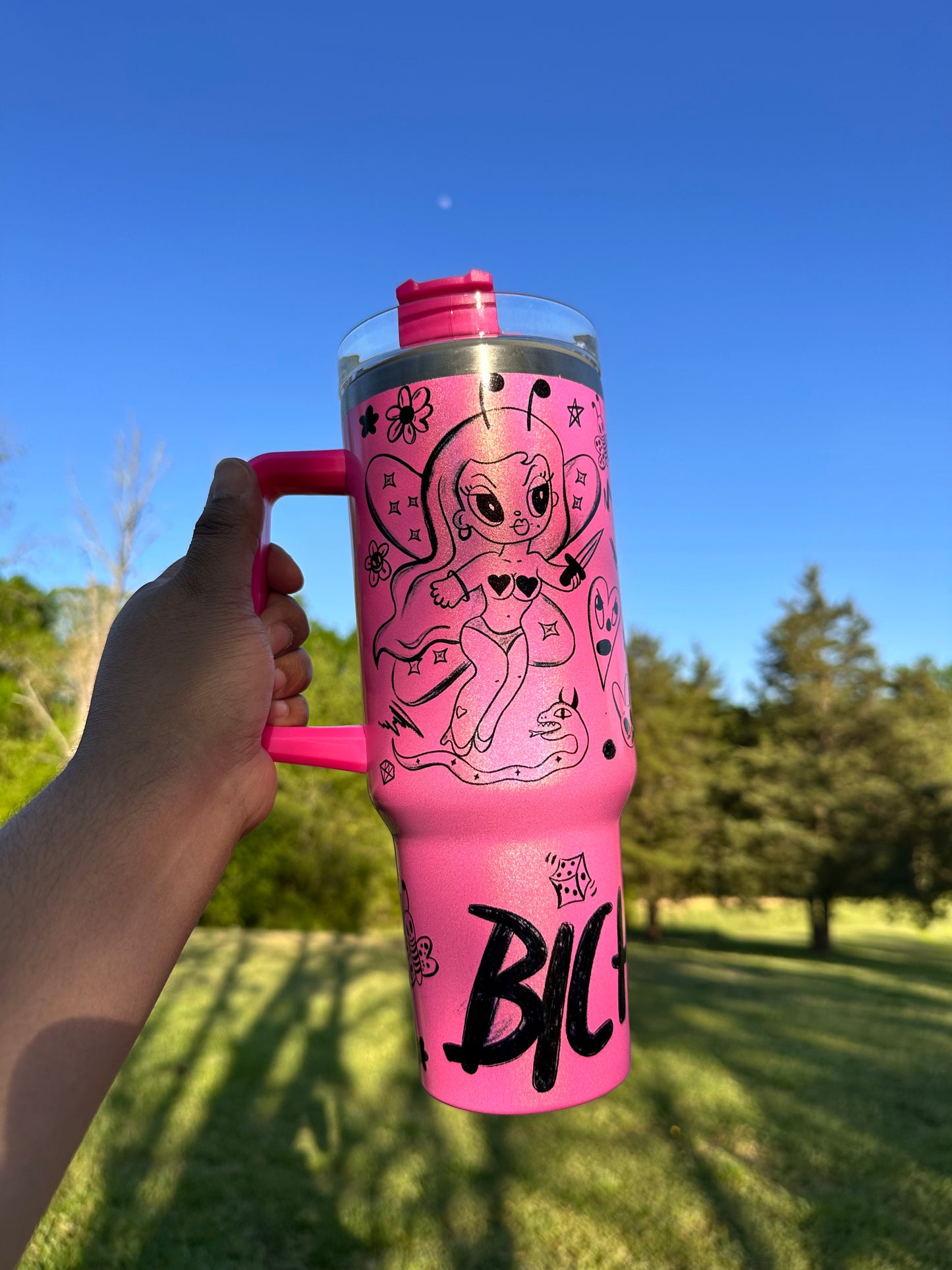 40oz Bichota Shimmer Tumbler, Cute Tumbler