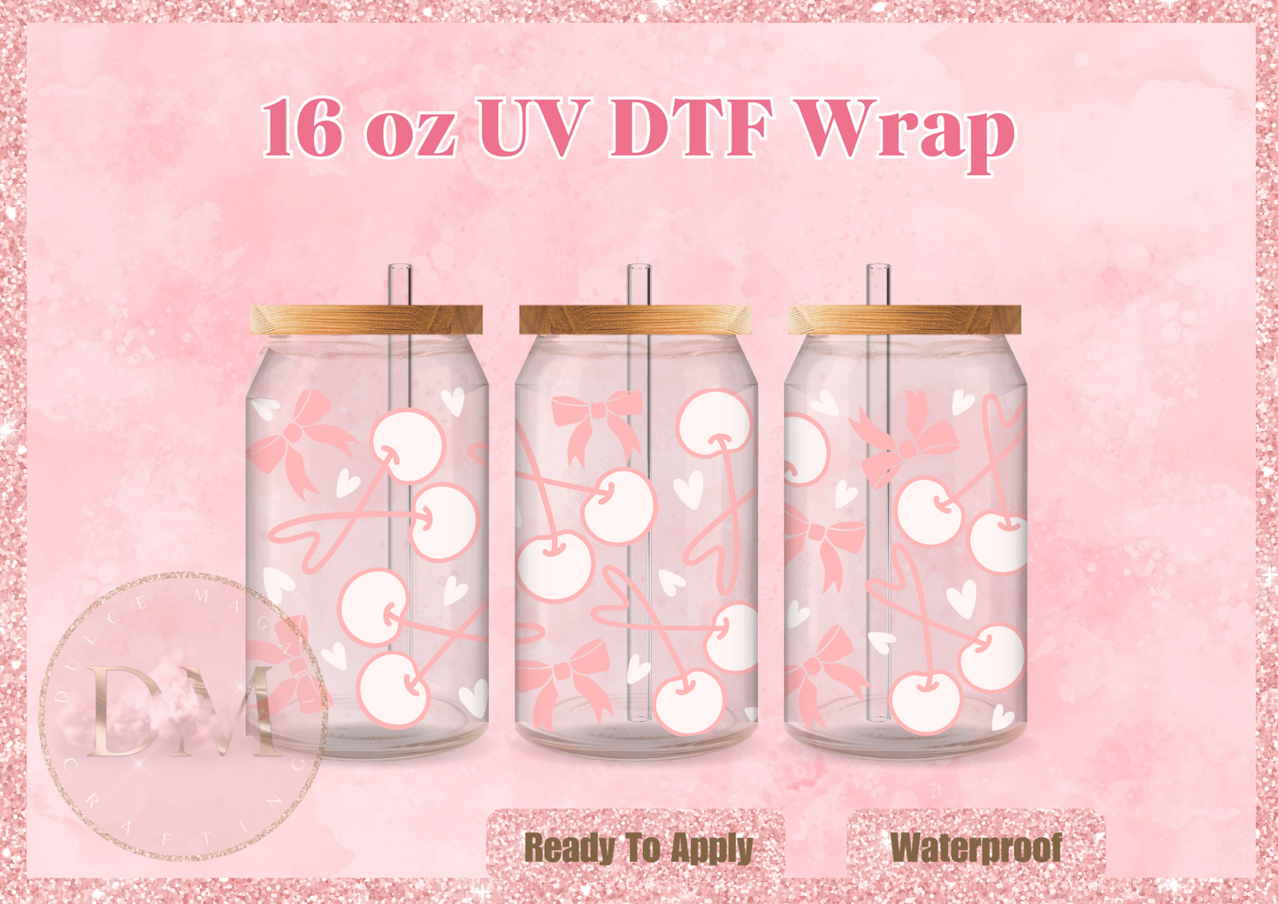 Bows & Cherries UV DTF Wrap