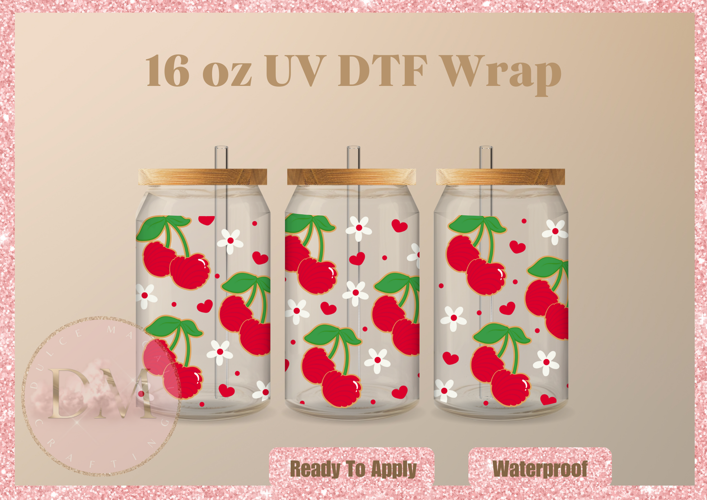 Cherry Coquette UV DTF Wrap