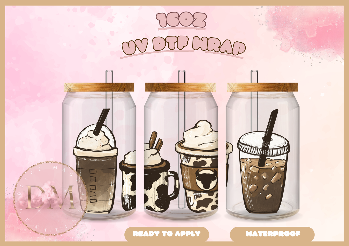 Western Coffee UV DTF Wrap
