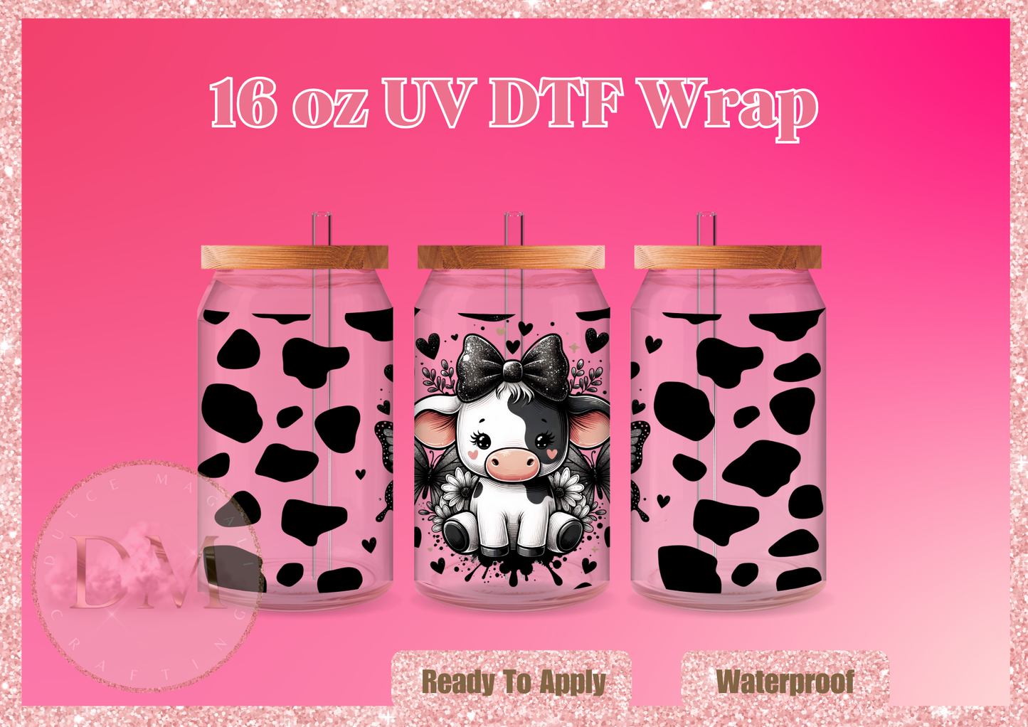 Cute Cow UVDTF Wrap