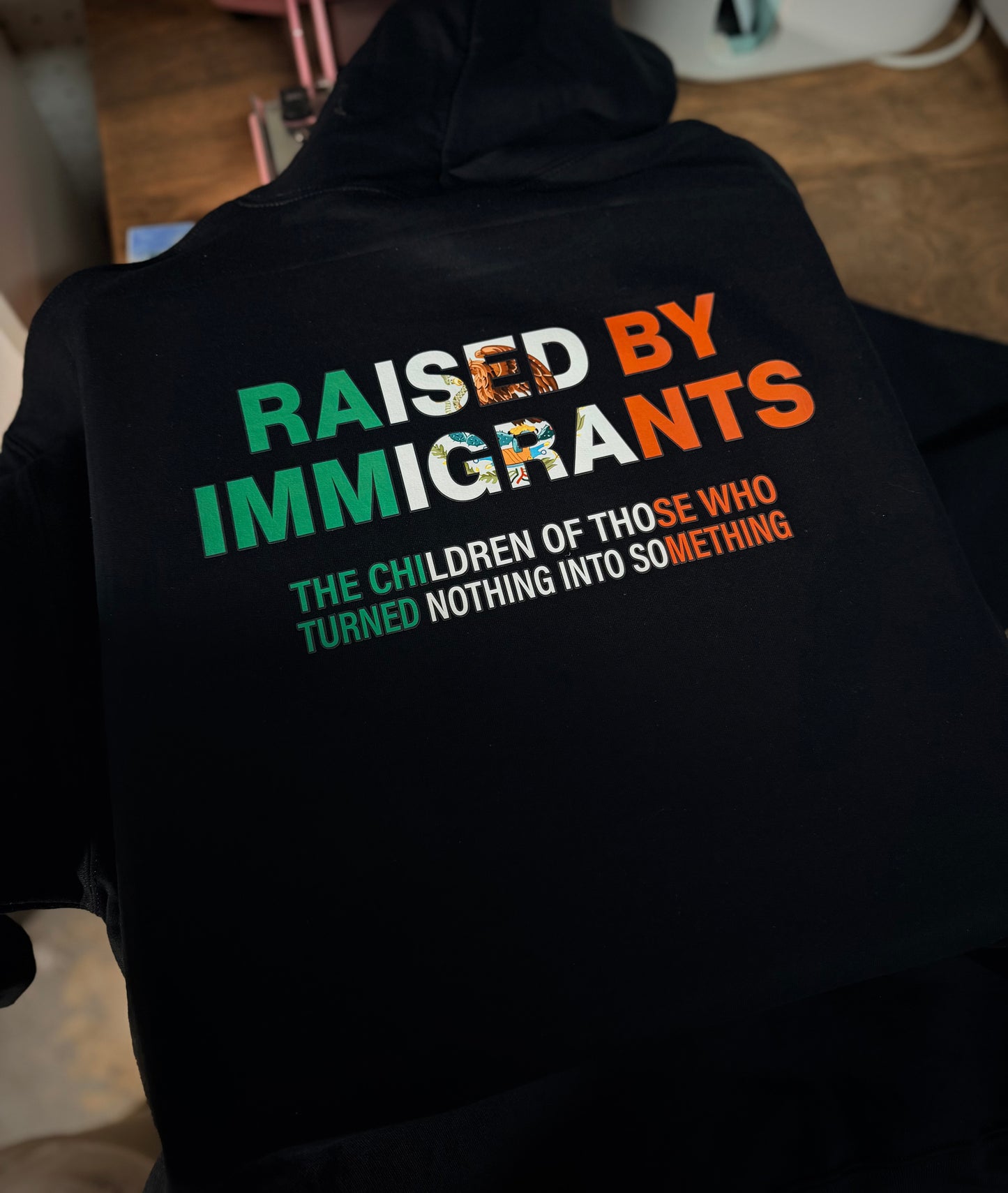 Raised by immigrants Hoodie, Latina Gift Hoodie