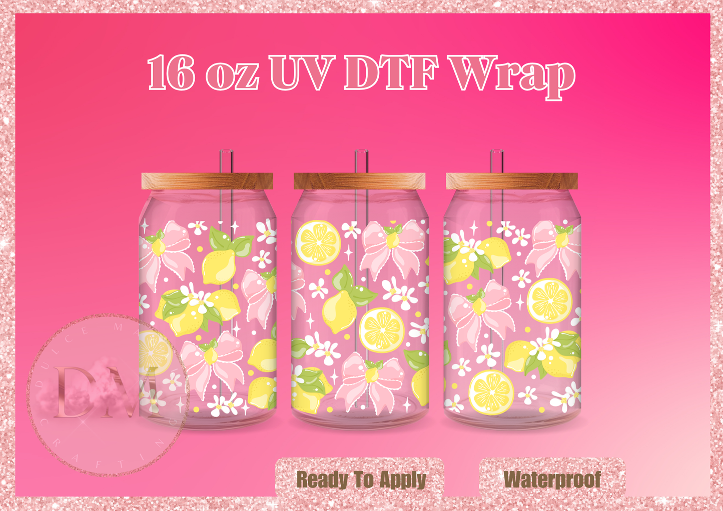 Spring Lemon and bows UVDTF Wrap