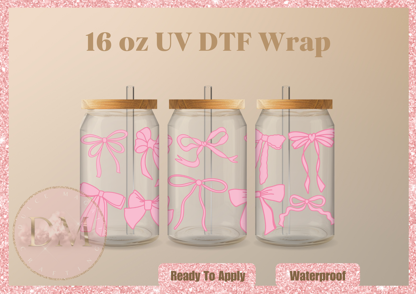 Different Bows Coquette UV DTF Wrap