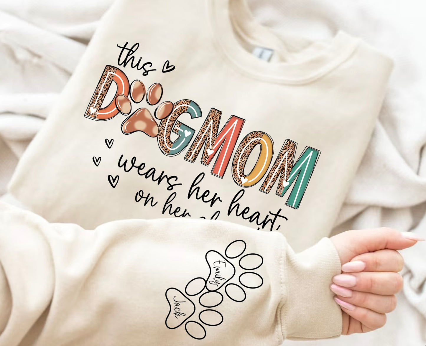 Dog Mom Sweatshirt, Personalized Valentines Gift Sweatshirt