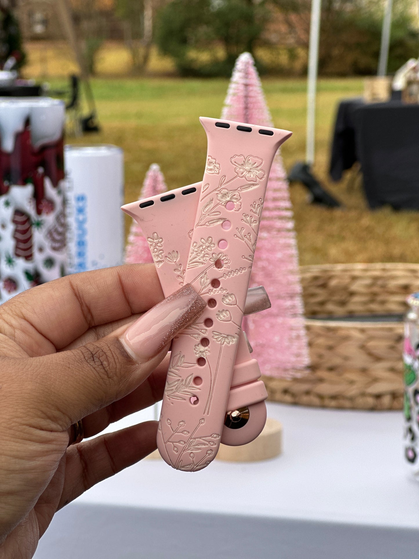 Floral Watch Band, Pink Apple Watch Band, Stocking Stuffer