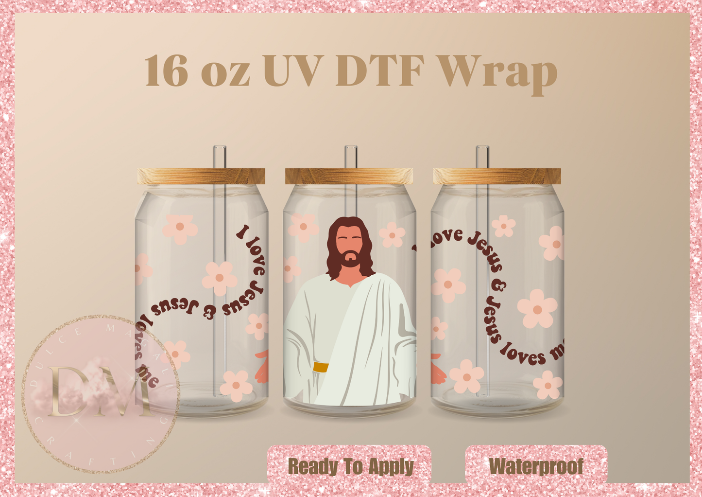 I Love Jesus UV DTF Wrap