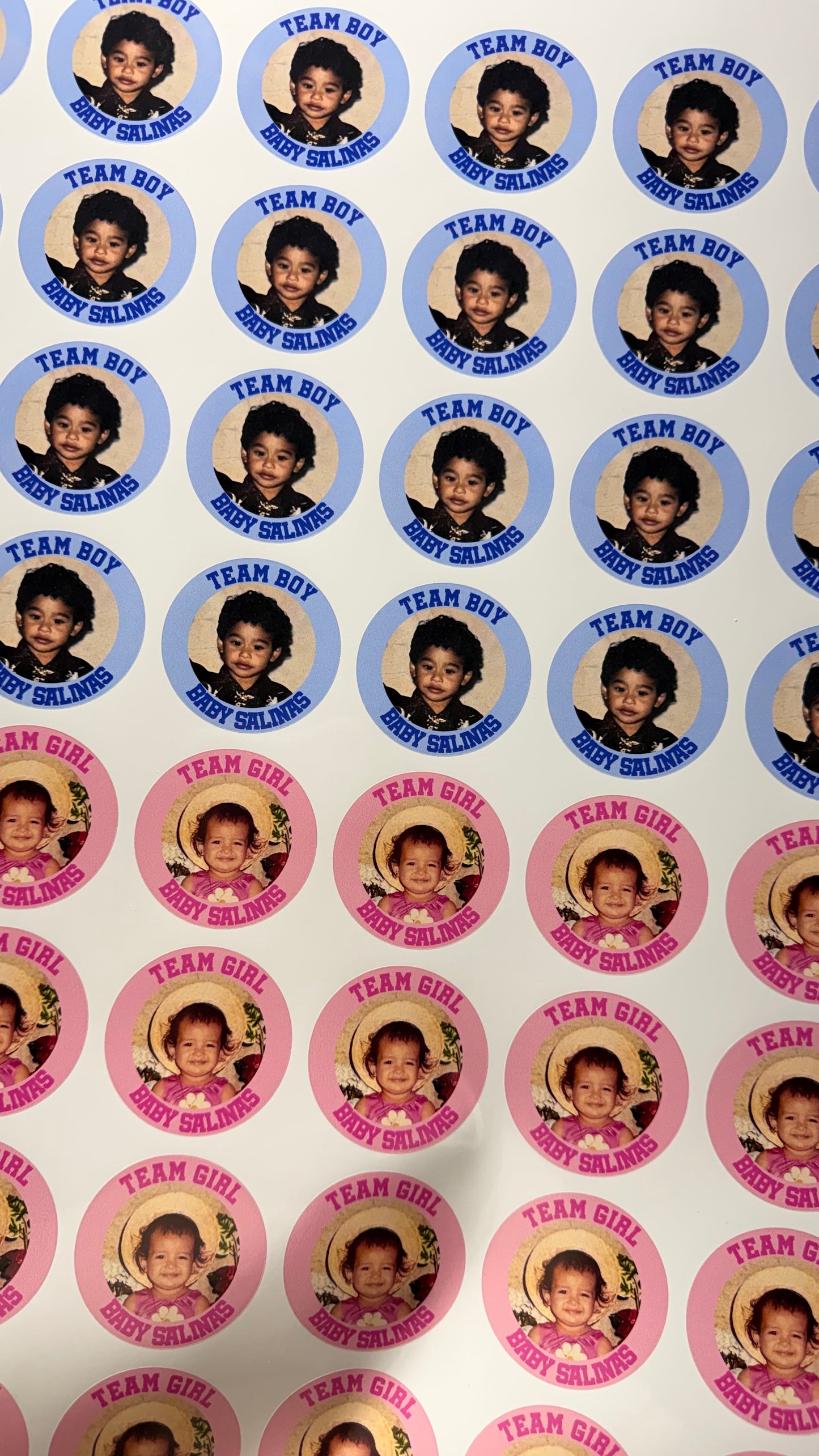 Team Girl Team Boy Sticker, Custom Stickers, Vinyl Stickers - Set of 48