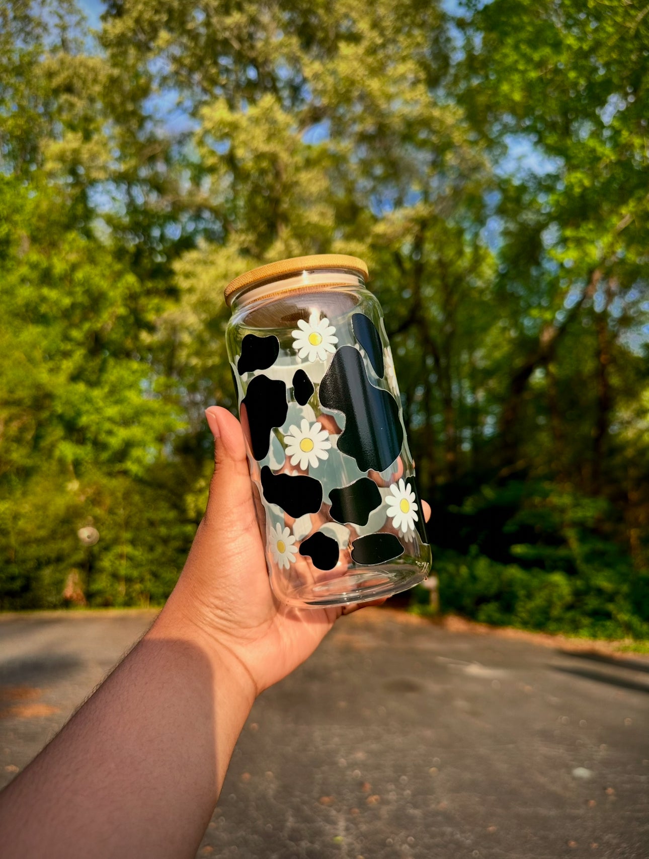 Spring Collection Glass Cup, Mothers day gift, Iced Coffee Cup