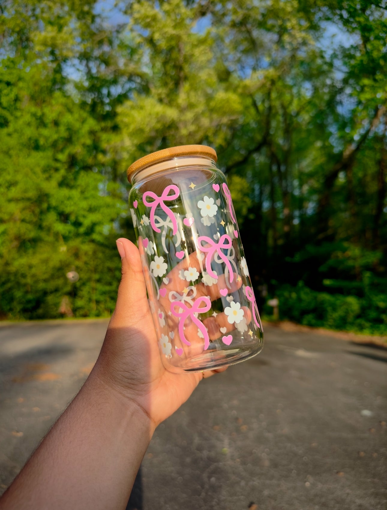 Spring Collection Glass Cup, Mothers day gift, Iced Coffee Cup