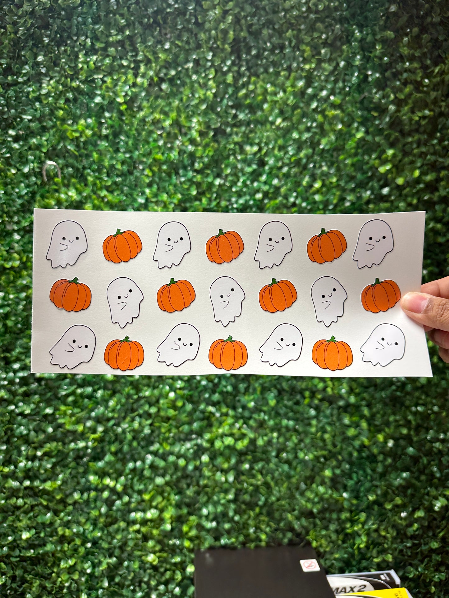 Ghost & Pumpkin Wrap, Vinyl 16oz Cup Wrap