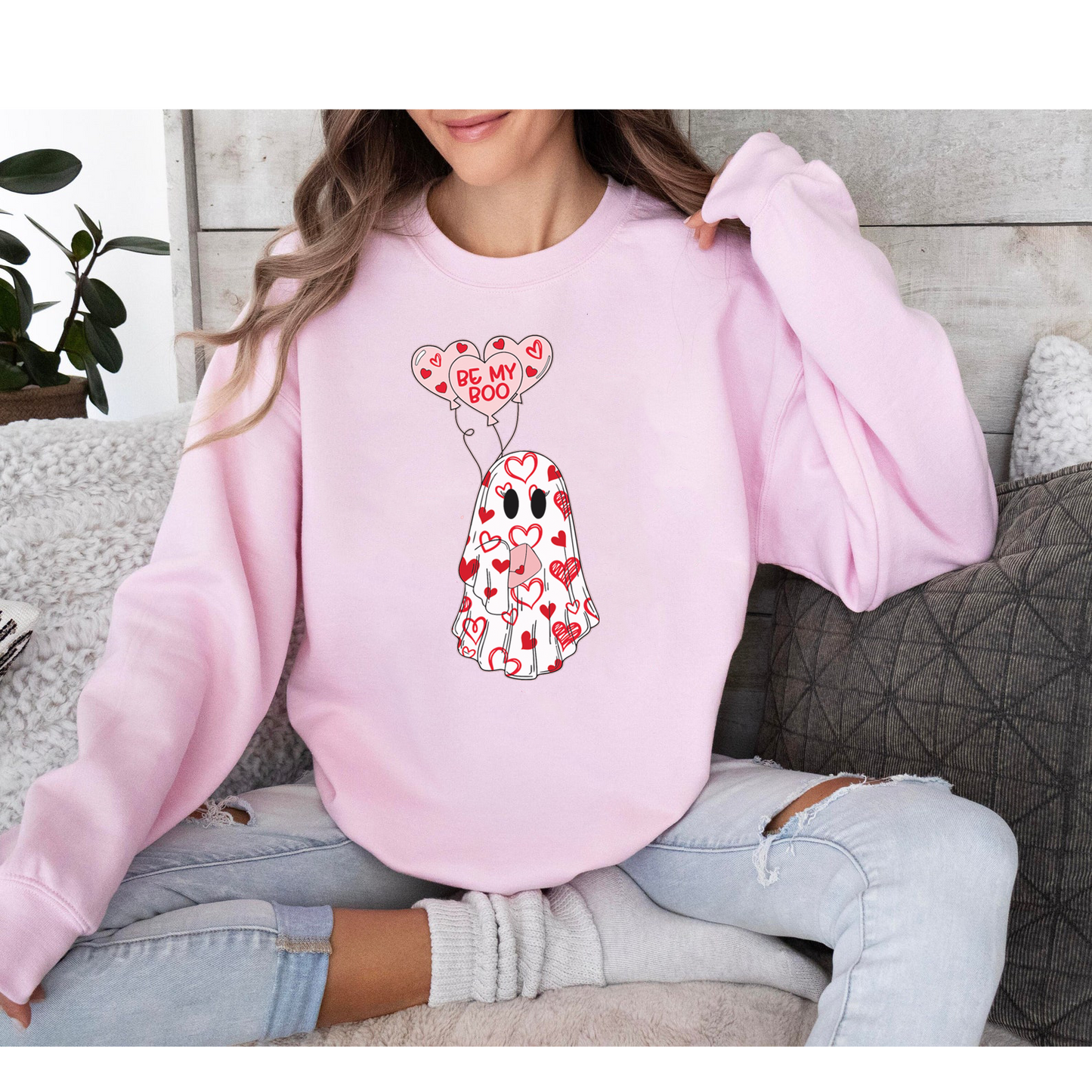 Be My Boo Valentines Sweatshirt Pink Valentines Sweatshirt