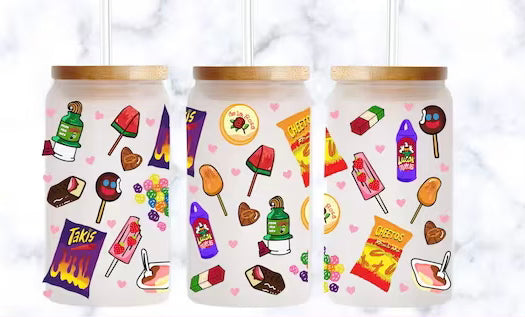 Takis Girl Glass Cup, Gift, 16oz Libby Glass