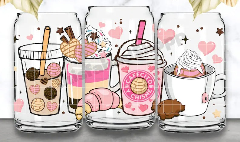 Cafecito y Chisme Glass Cup, Gift, 16oz Libby Glass