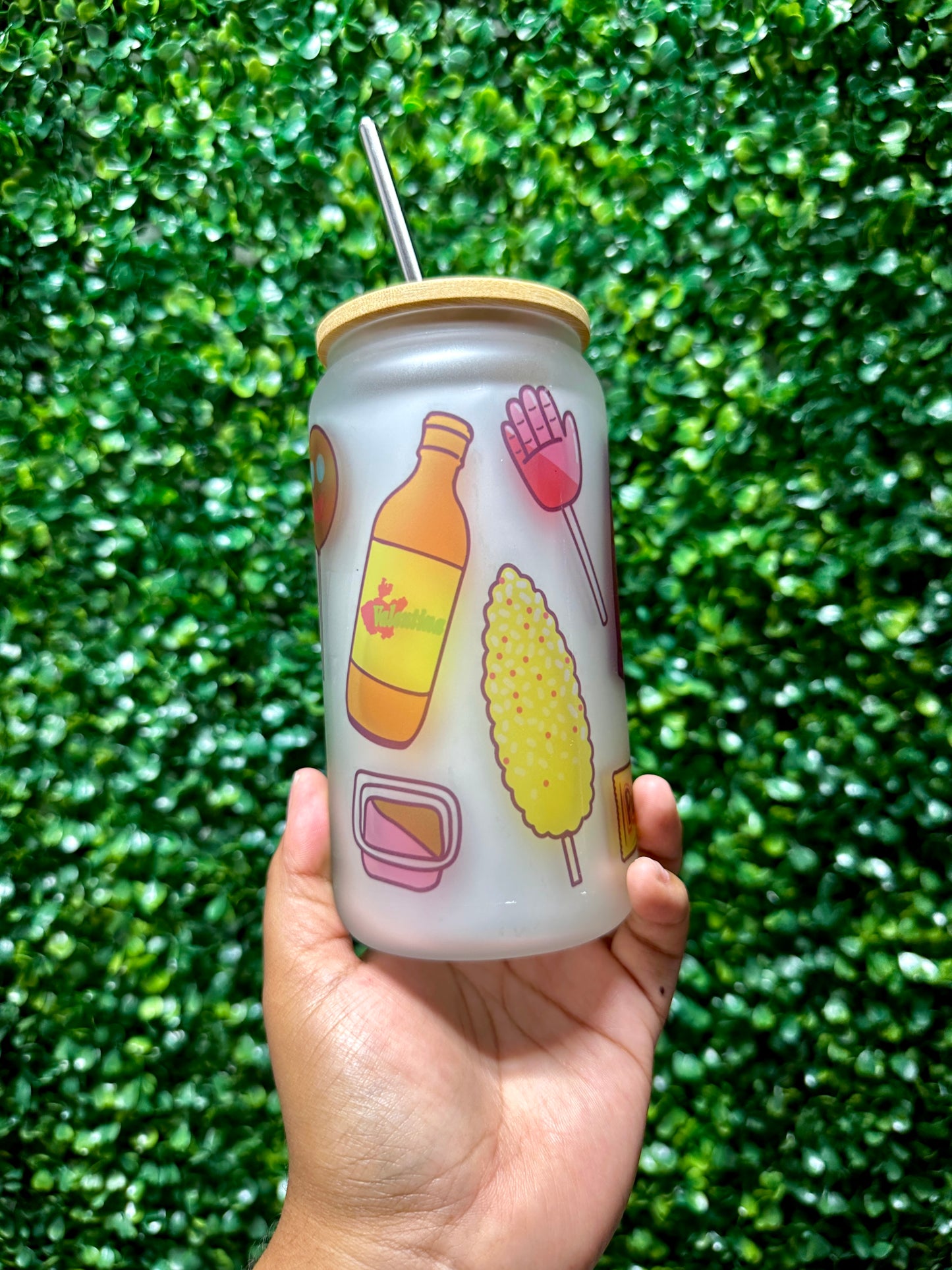 Snacks Glass Cup, 16oz Glass Cup