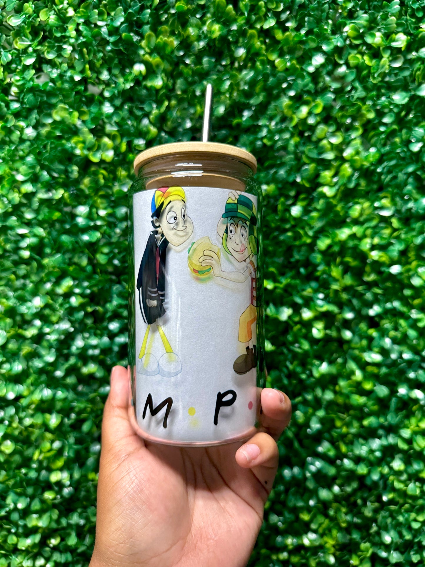 Mi Compas Glass Cup, Chavo 16oz Glass Cup