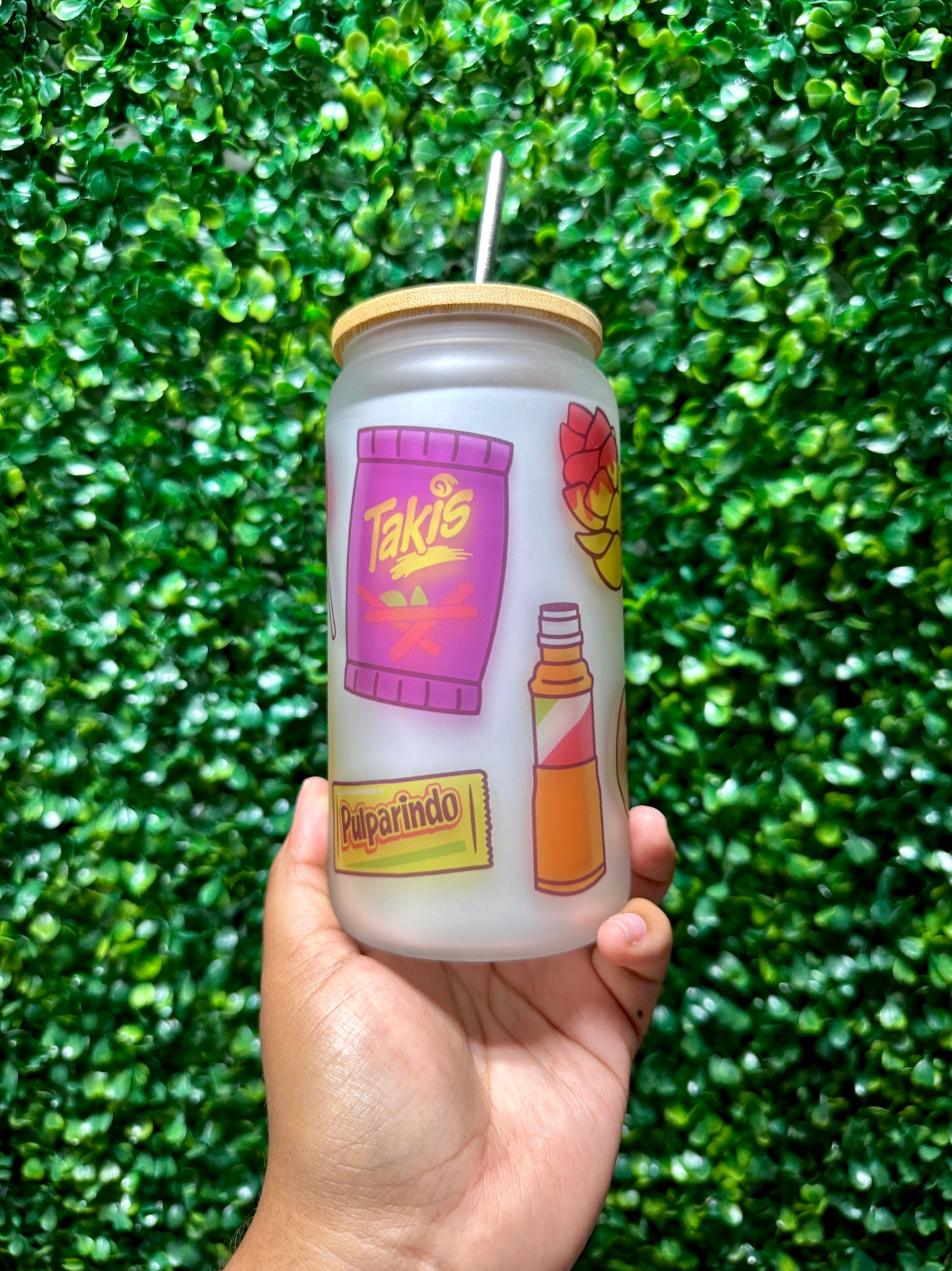 Snacks Glass Cup, 16oz Glass Cup