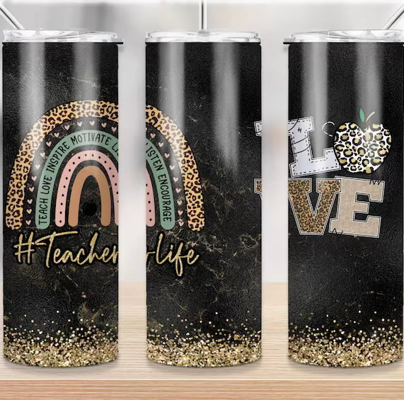 Black #Teacherlife Tumbler, Teacher appreciation week, teacher gift
