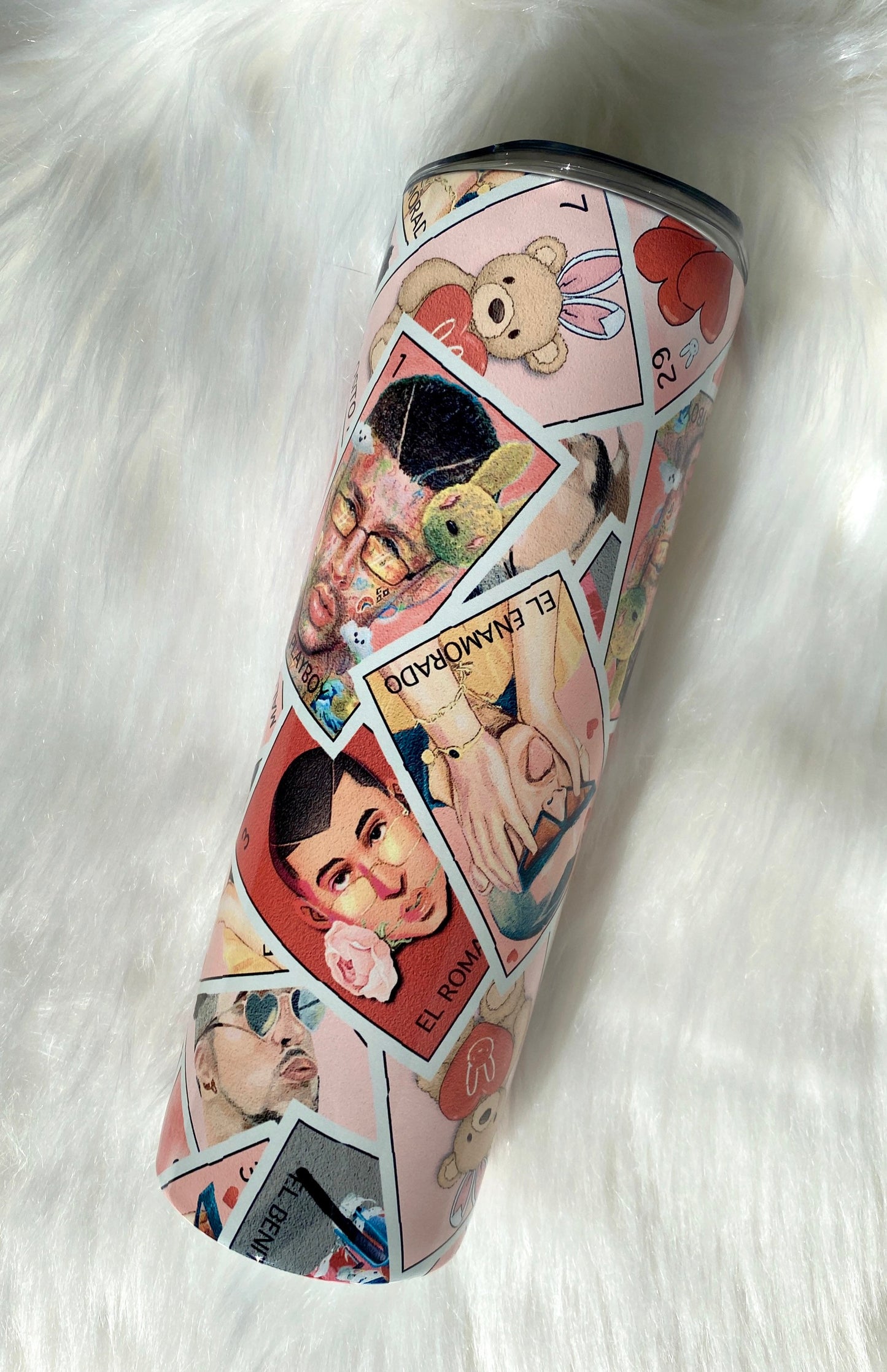 Bad Bunny Tumbler, Skinny Tumbler, 20oz Tumbler, Loteria Travel Coffee Mug, Custom Tumbler