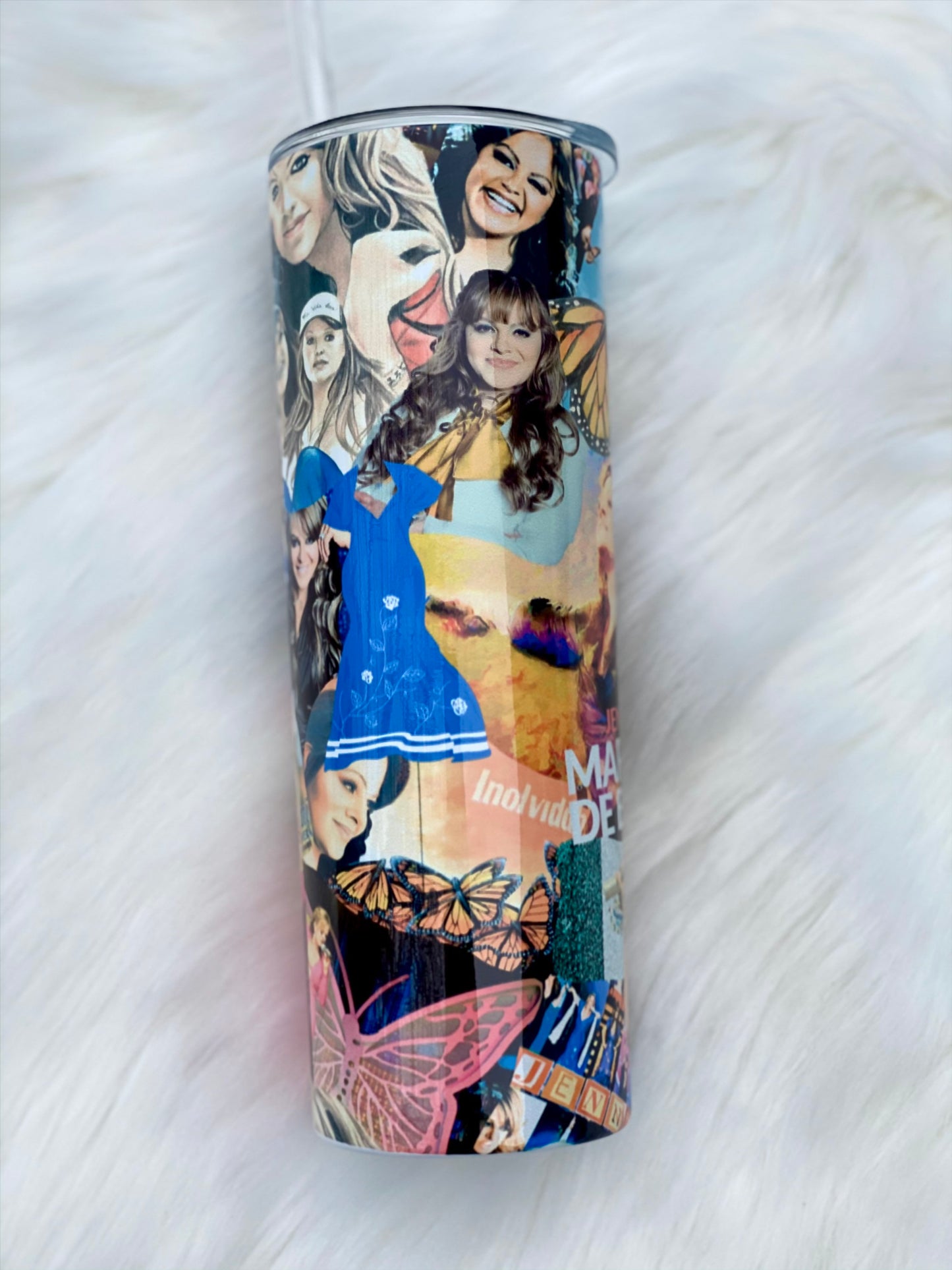 Jenny Rivera Tumbler, Mariposa De Barrio Skinny Tumbler, 20oz Tumbler, Travel Coffee Mug, Custom Tumbler