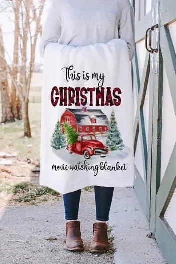 Christmas Throw Blanket Christmas Movie Watching Blanket Throw