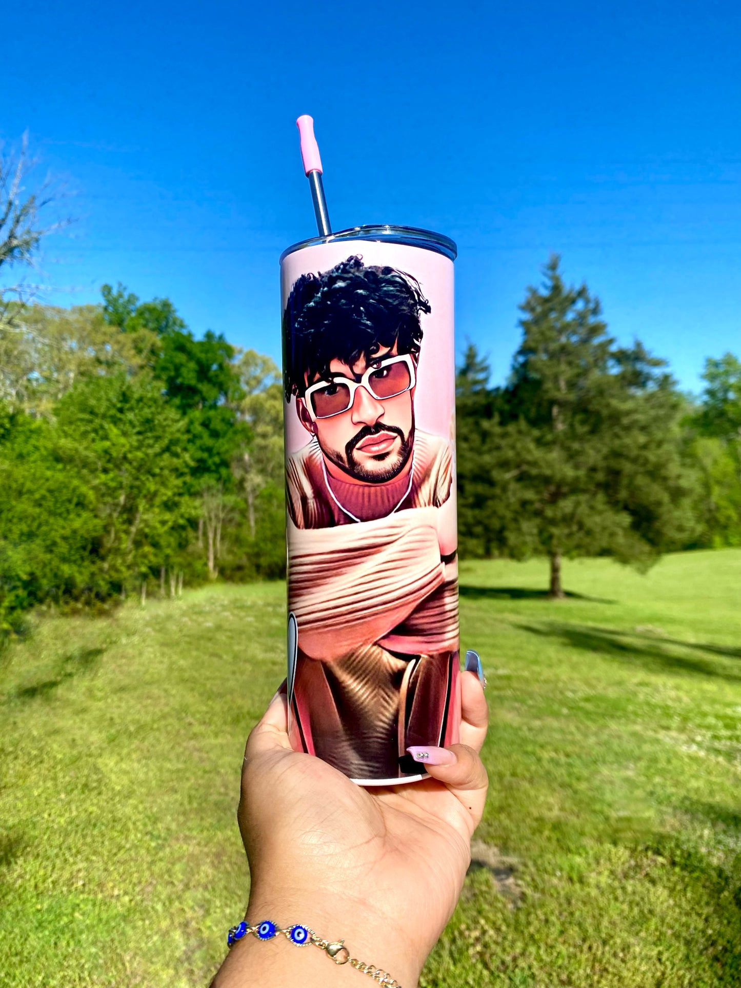 Pink Bad Bunny Tumbler