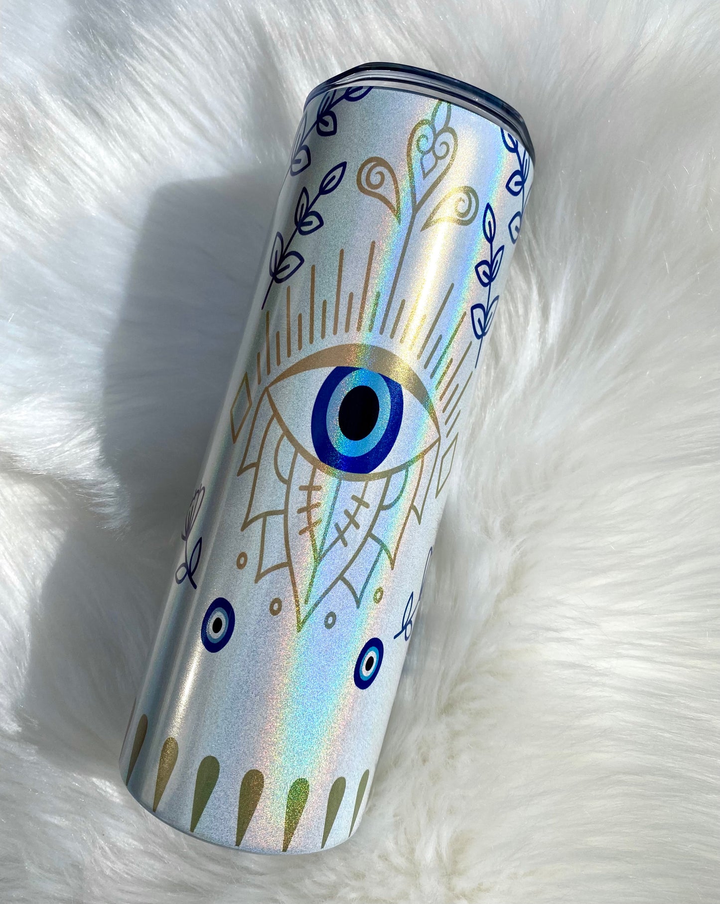 Evil Eye Tumbler, Shimmer Skinny Tumbler