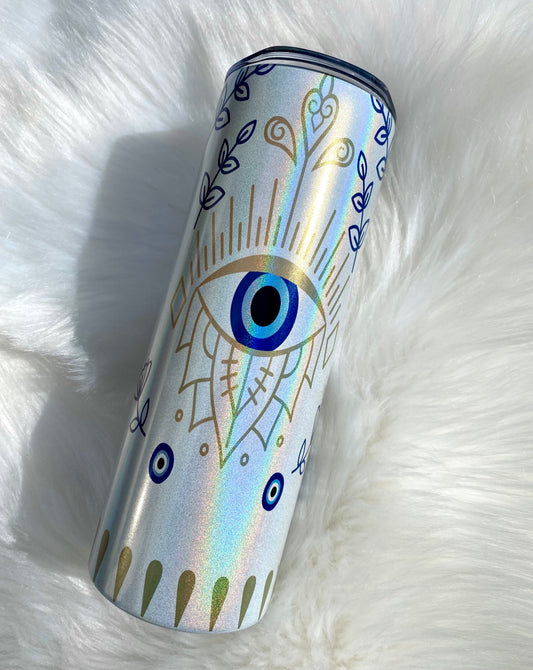 Evil Eye Tumbler, Shimmer Skinny Tumbler