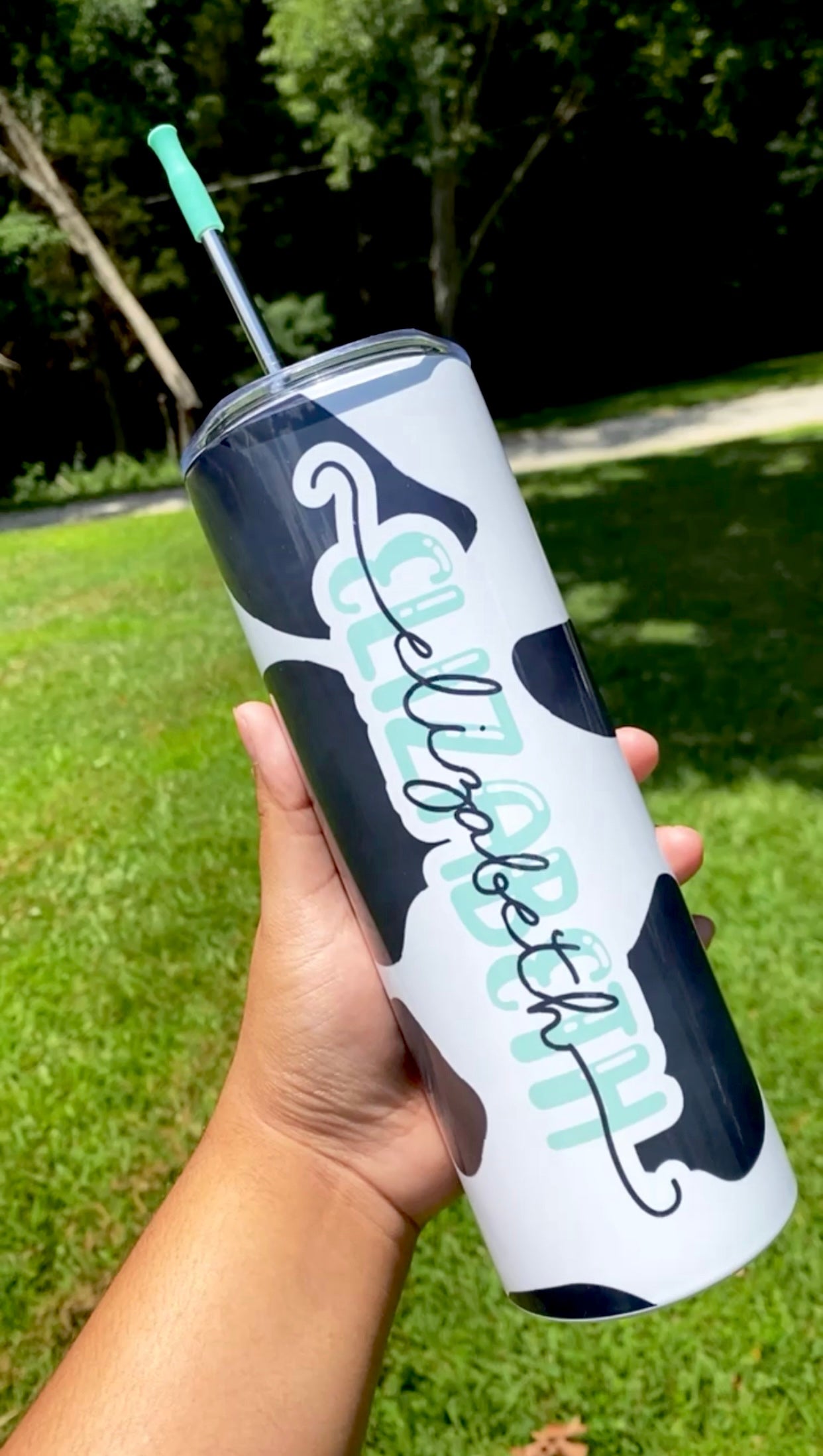 Cow Print Tumbler, Personalized Cup, 2ooz Tumbler, Custom Tumbler, Personalized Tumbler, Name Skinny Tumbler