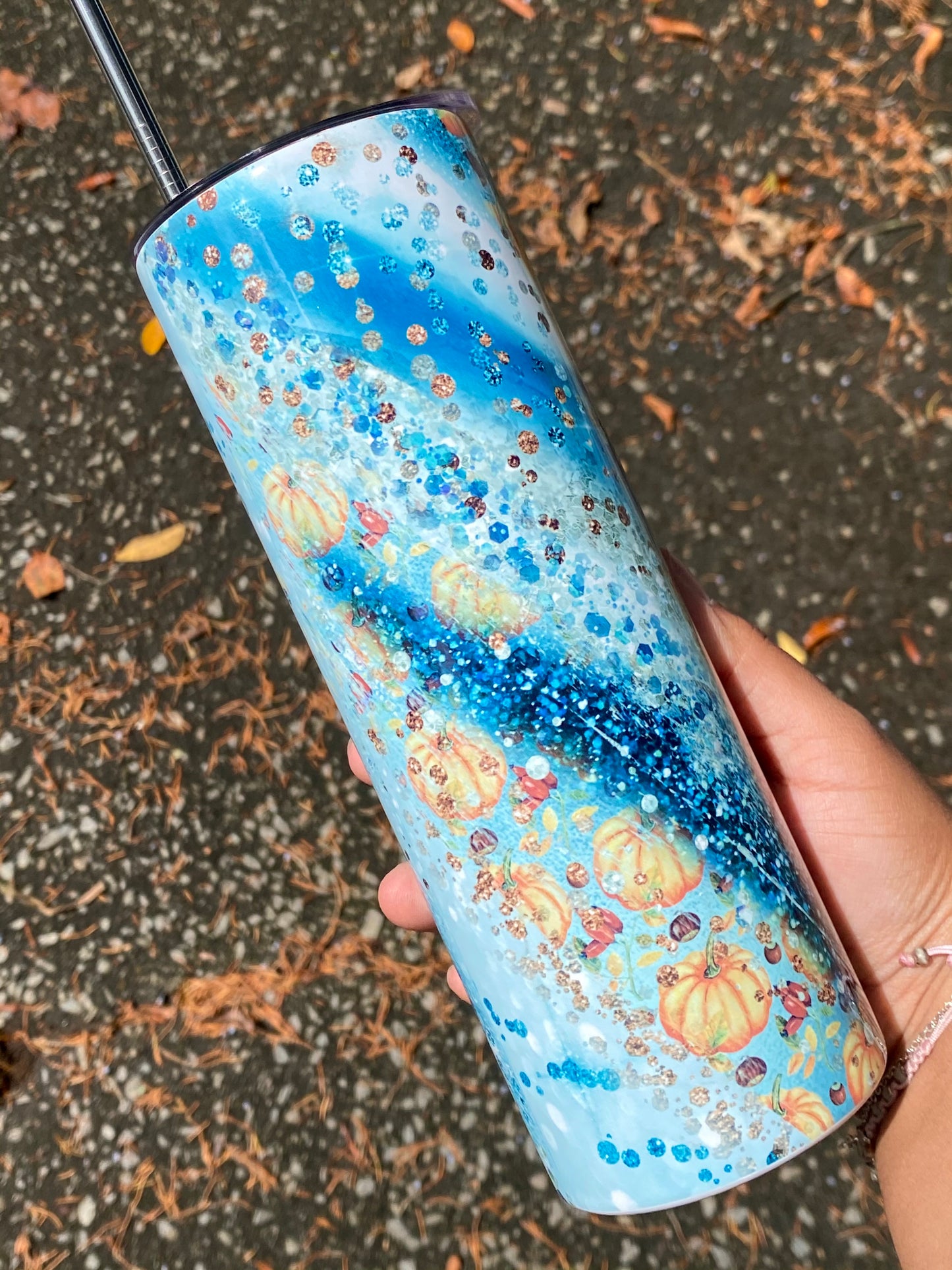 Fall Tumbler, Teal Skinny Tumbler, Fall Cup 2021, Pumpkin 20oz Tumbler, Personalized Tumbler, Travel Coffee Mug, Custom Tumbler