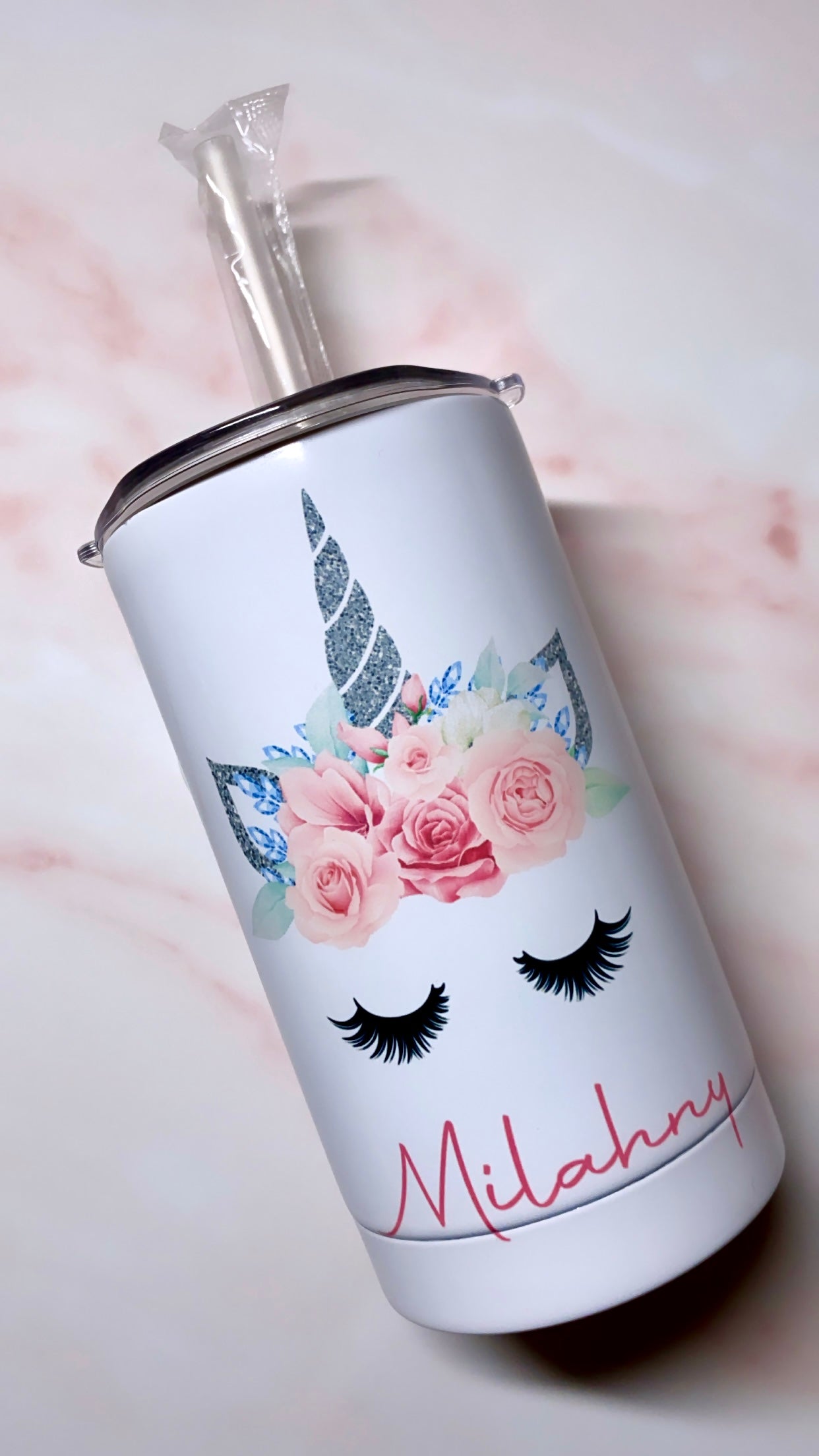 Unicorn Kid’s Cup, Kids Tumbler, 12oz kid’s Tumbler, Girl’s Custom Tumbler, Spill Proof Cup, Kids Personalized Cup