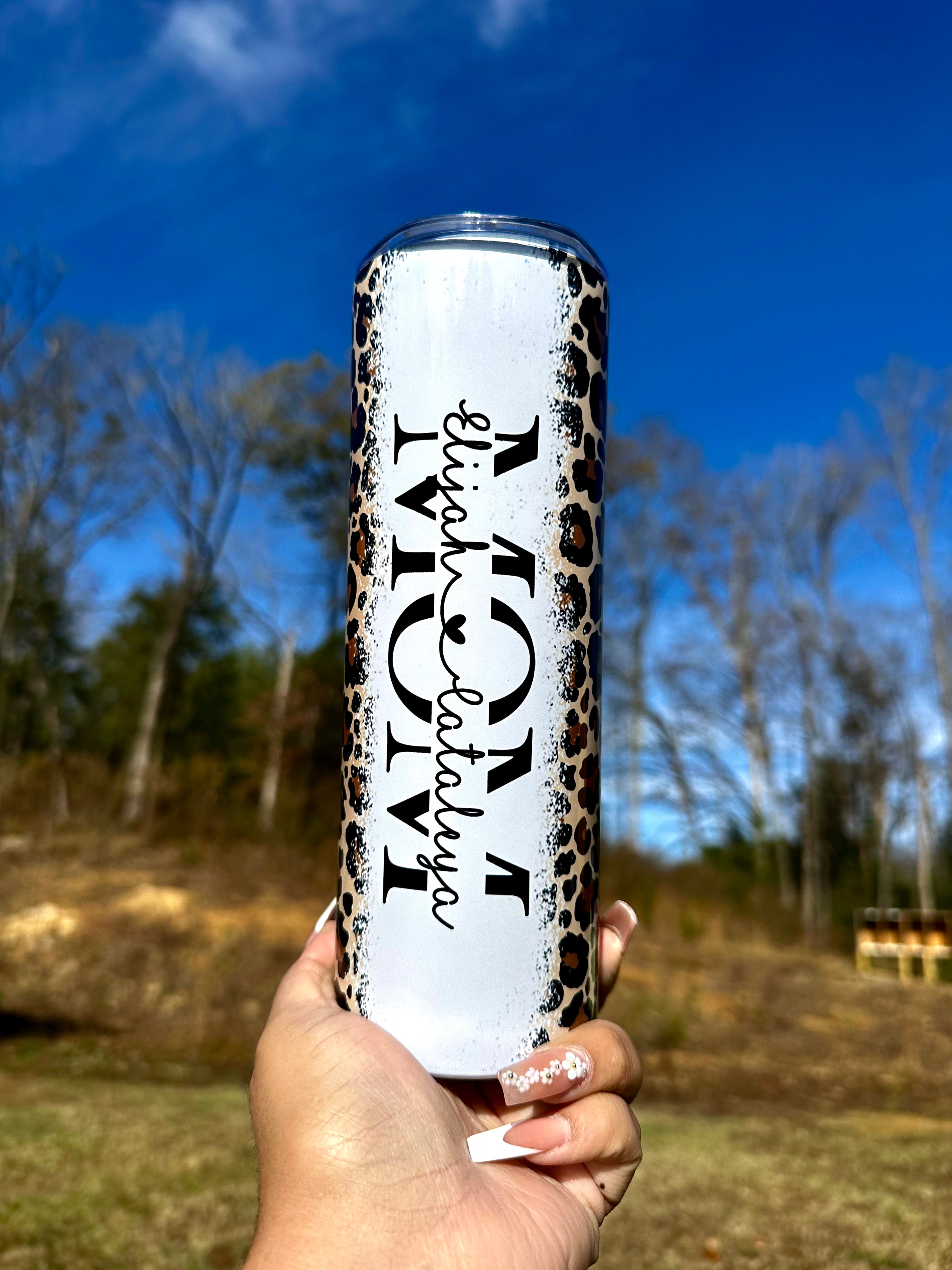 Shimmer Mom Life Tumbler, Leopard Mom Cup, Mom Christmas Gift, Leopard  Skinny Tumbler, Mom Life 20oz Tumbler