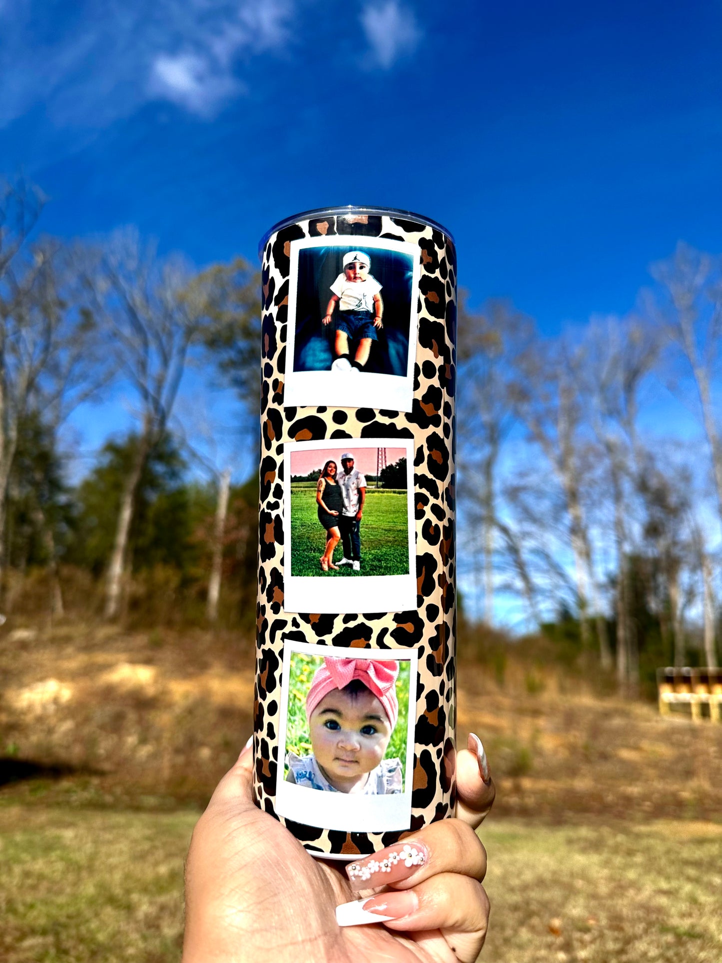 Mom Leopard Print Tumbler, Mom Christmas Gift, 20oz Skinny Tumbler w Straw, Mom Cup