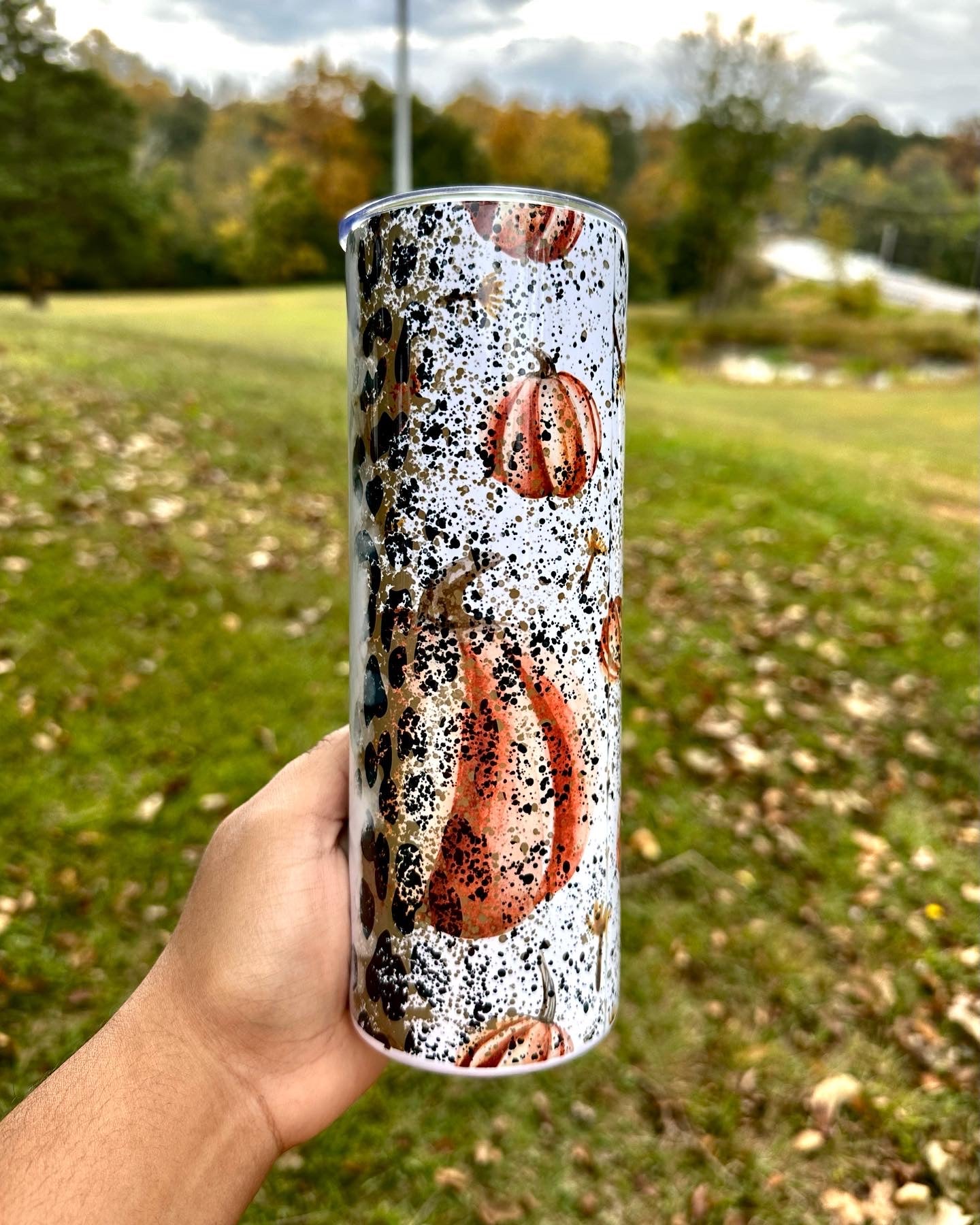 Hello Pumpkin Tumbler, Fall Cup, 20oz Skinny Tumbler