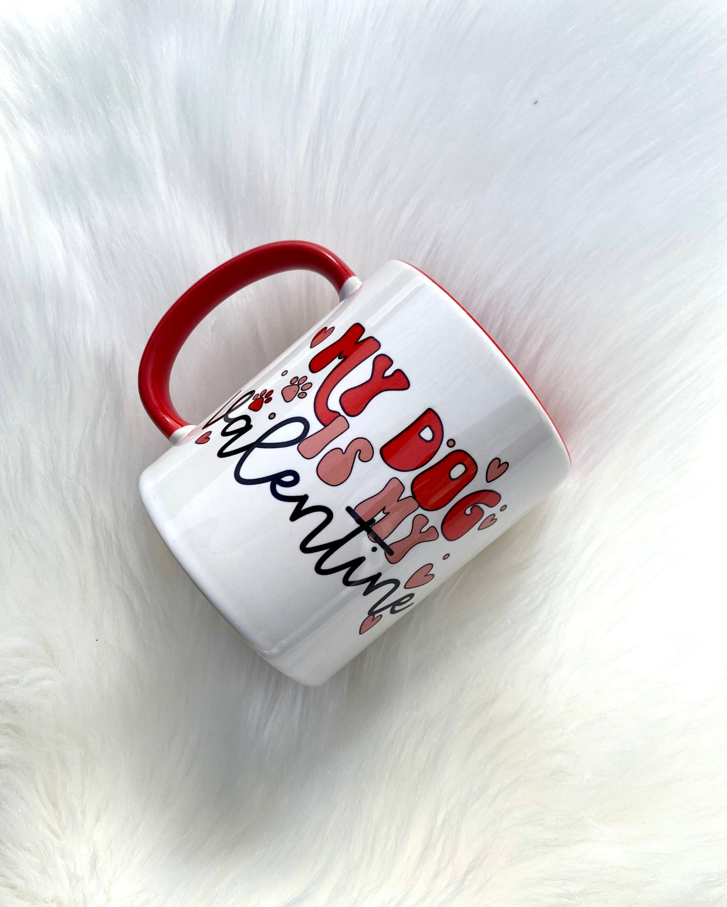Valentines Mug, Dog Mug, Red Coffee Mug, 11 oz Coffee Gift, Coffee Mug, Valentines Gift, Resuable Cup