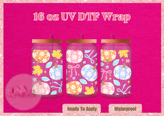 Pastel Pumpkins, Fall DTF Wrap