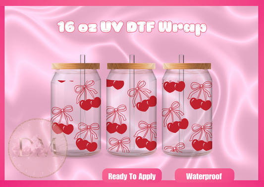 Heart Cherries Coquette UV DTF Wrap