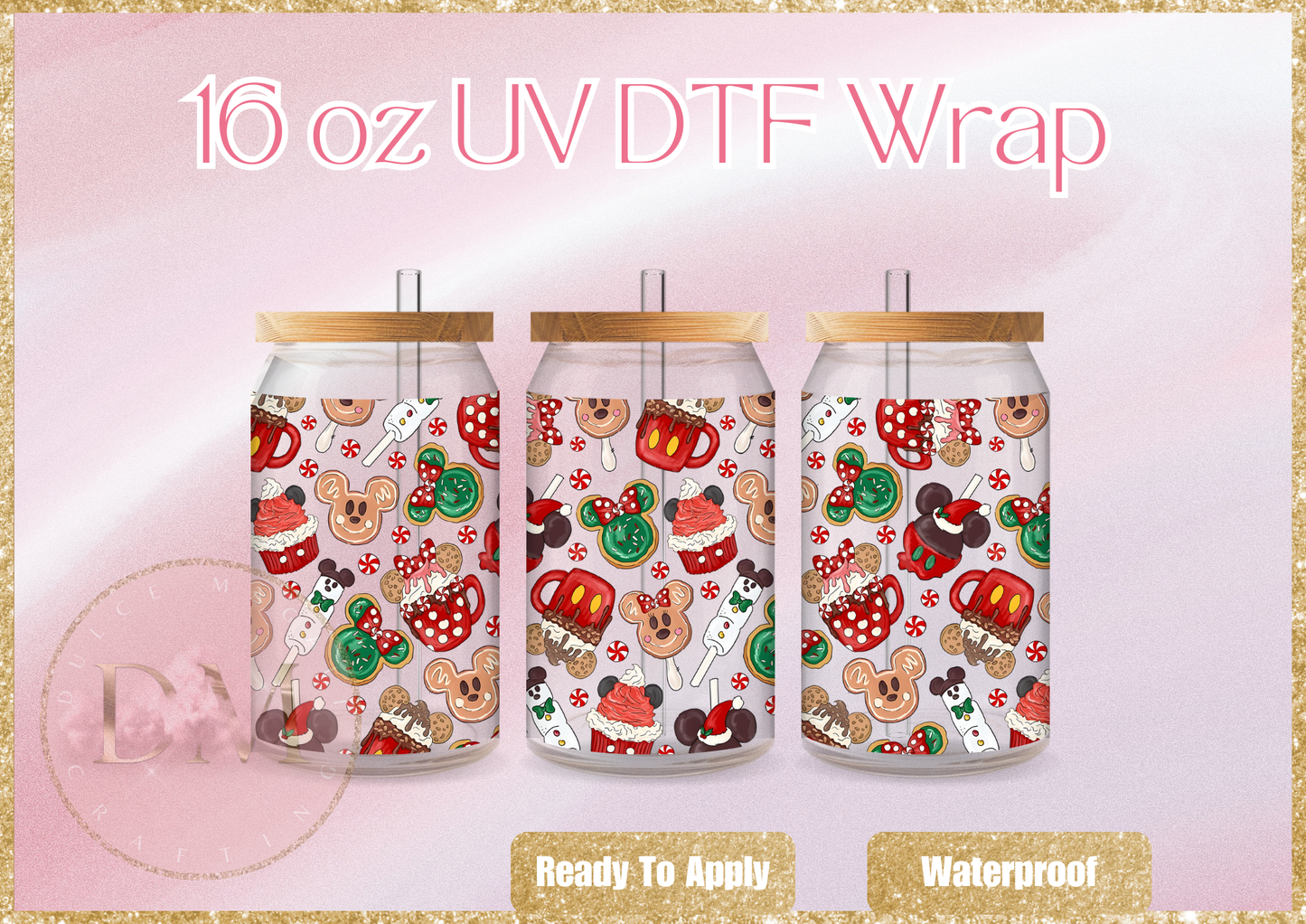 Christmas Mouse Cookies UV DTF Wrap