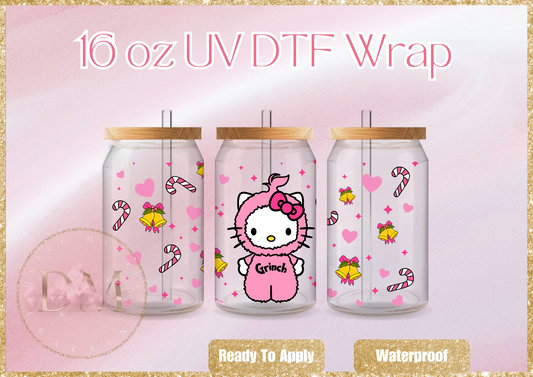 Grinchy Kitty UV DTF Wrap