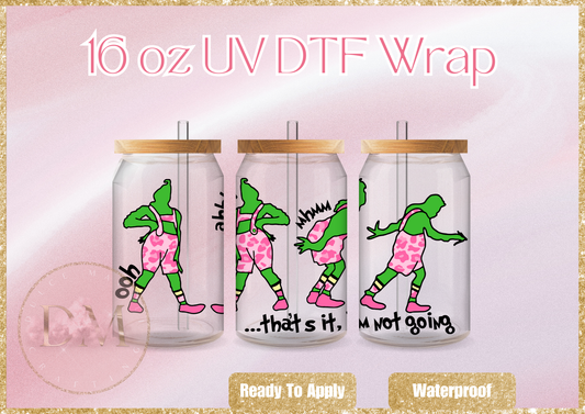 Leopard Pink Grinchy Not Going UV DTF Wrap