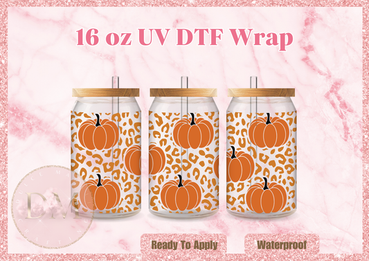 Leopard Print Pumpkins DTF Wrap
