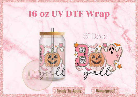 Boo Y'all UV DTF Decal