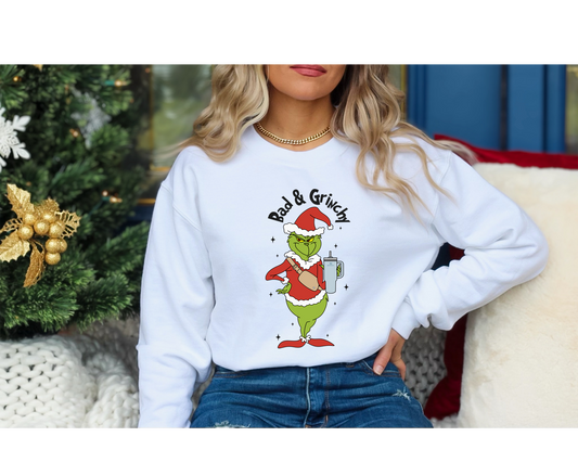 Bad and Grinshy Sweatshirt, Christmas Sweatshirt