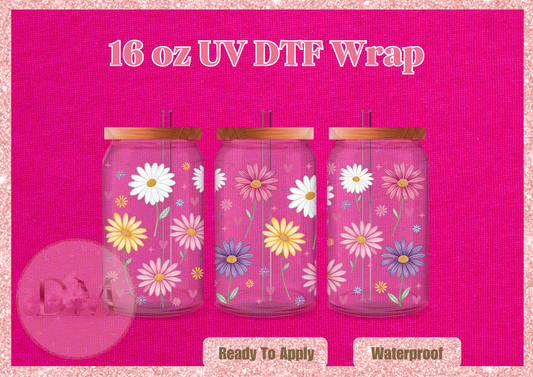 Colorful Flowers UV DTF Wrap